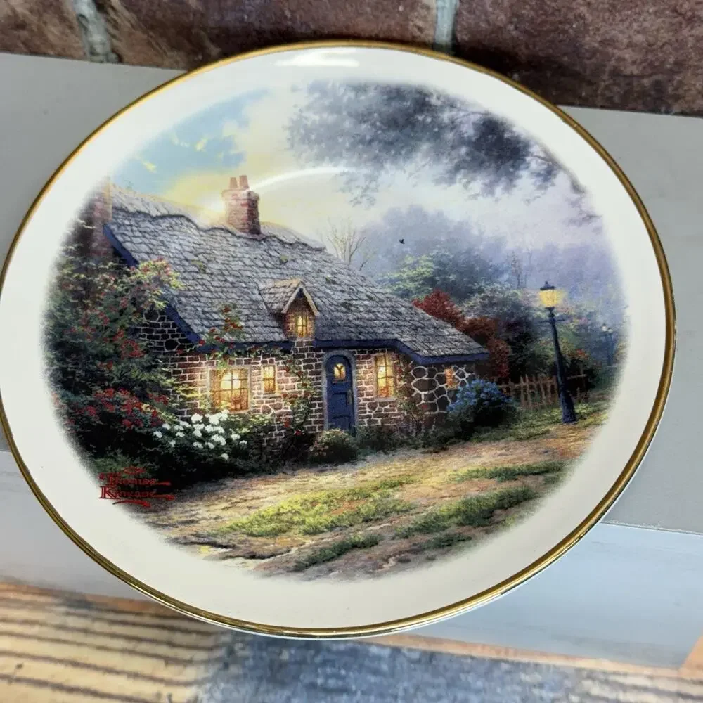 Thomas Kinkade “Moonlight‎ Cottage” Collectible Tea Cup Mug & Saucer Set